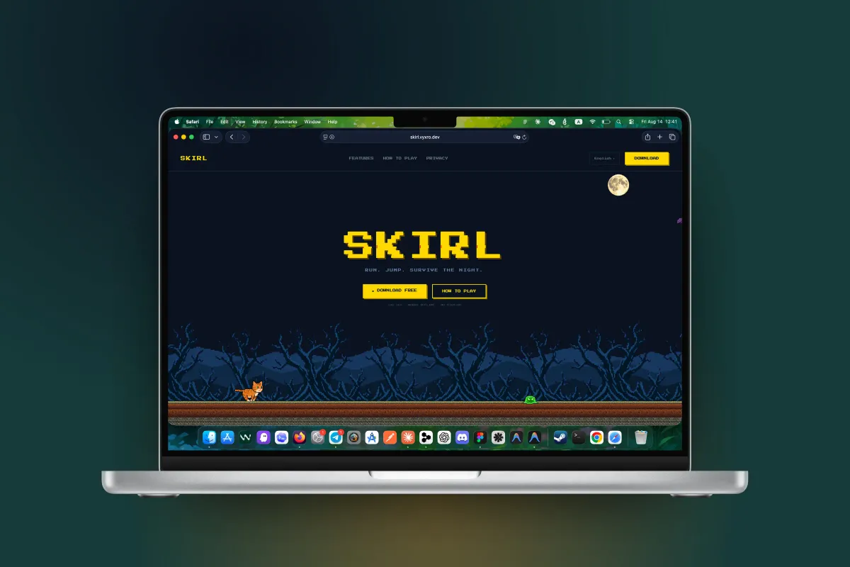Skirl — лендинг мобильной игры для iOS